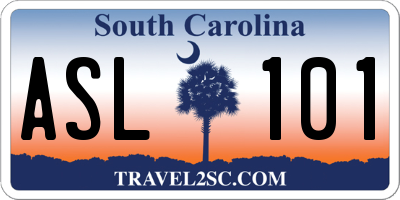 SC license plate ASL101