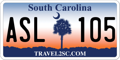 SC license plate ASL105