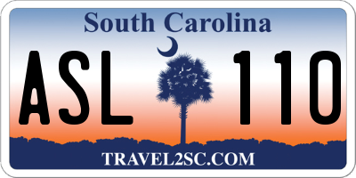 SC license plate ASL110