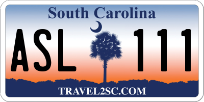SC license plate ASL111