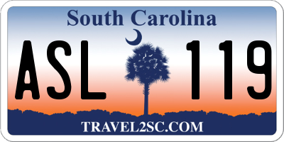 SC license plate ASL119