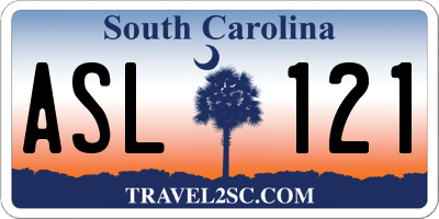 SC license plate ASL121