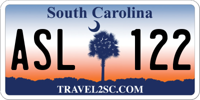 SC license plate ASL122