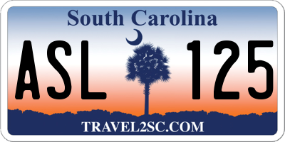 SC license plate ASL125
