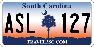 SC license plate ASL127