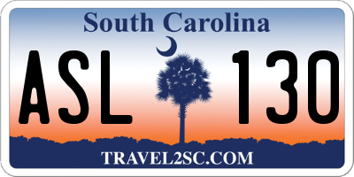 SC license plate ASL130