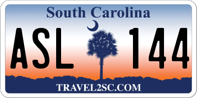 SC license plate ASL144