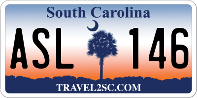 SC license plate ASL146