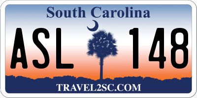 SC license plate ASL148