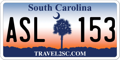 SC license plate ASL153