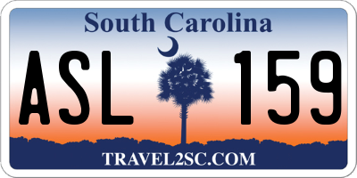 SC license plate ASL159