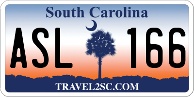 SC license plate ASL166