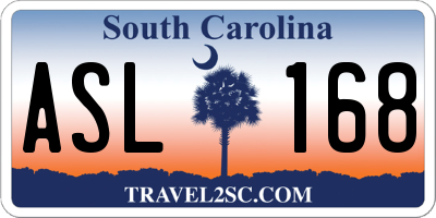 SC license plate ASL168