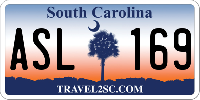 SC license plate ASL169