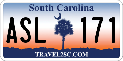 SC license plate ASL171