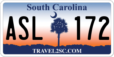 SC license plate ASL172