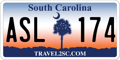 SC license plate ASL174