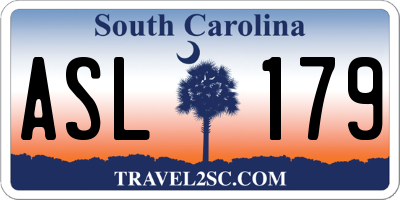 SC license plate ASL179