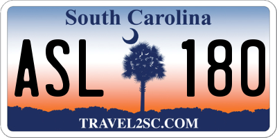 SC license plate ASL180
