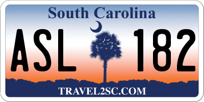 SC license plate ASL182