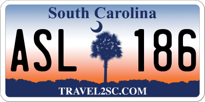 SC license plate ASL186