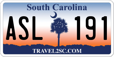 SC license plate ASL191