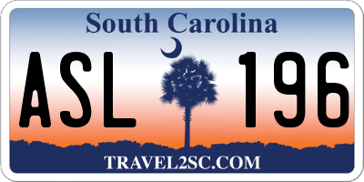 SC license plate ASL196