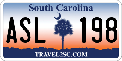 SC license plate ASL198