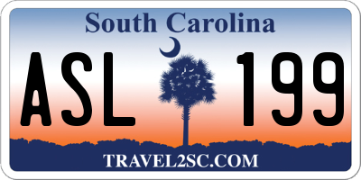 SC license plate ASL199