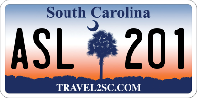 SC license plate ASL201