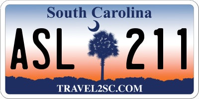 SC license plate ASL211