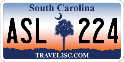 SC license plate ASL224