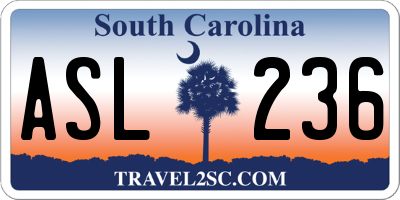 SC license plate ASL236