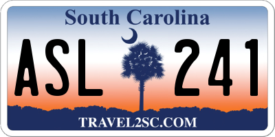 SC license plate ASL241