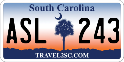 SC license plate ASL243
