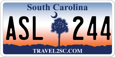 SC license plate ASL244