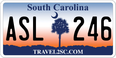 SC license plate ASL246