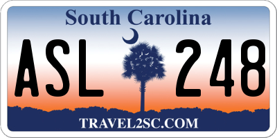 SC license plate ASL248