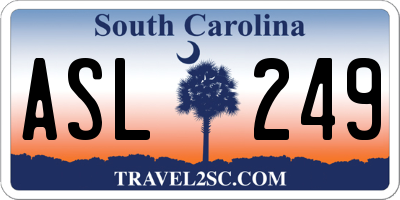 SC license plate ASL249