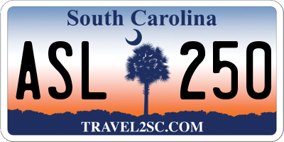 SC license plate ASL250
