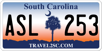 SC license plate ASL253