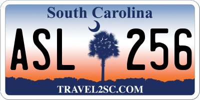 SC license plate ASL256