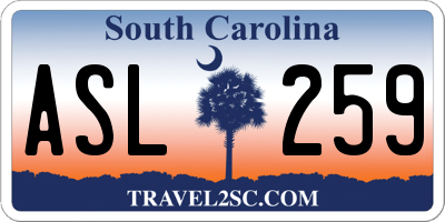 SC license plate ASL259