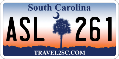 SC license plate ASL261