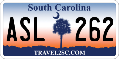 SC license plate ASL262