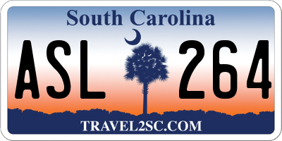 SC license plate ASL264
