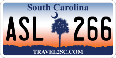 SC license plate ASL266