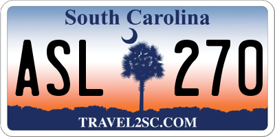 SC license plate ASL270