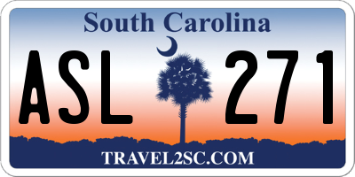 SC license plate ASL271