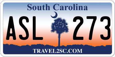 SC license plate ASL273